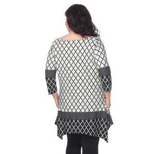 Plus Size White Mark 3/4 Sleeve Aicha Tunic Top alternate view