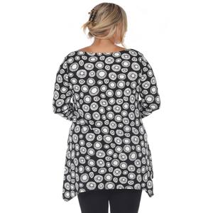 Plus Size White Mark Printed Geometric Circle Tunic alternate view