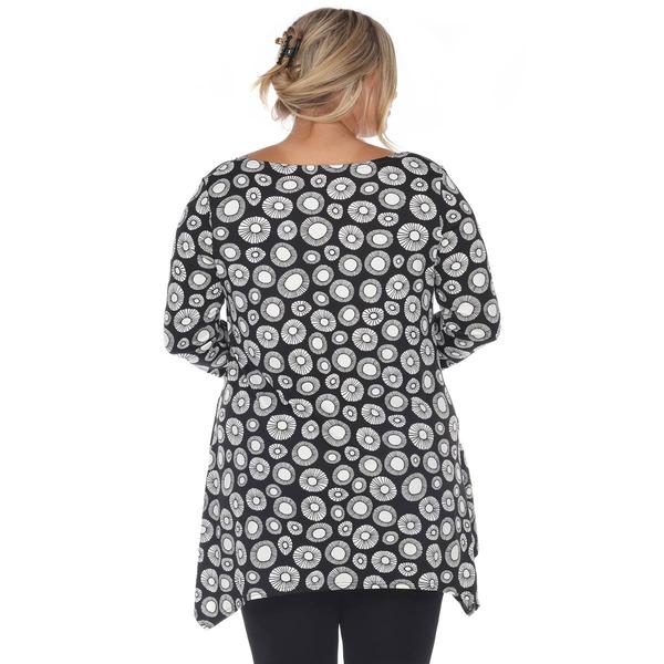 Plus Size White Mark Printed Geometric Circle Tunic alternate view