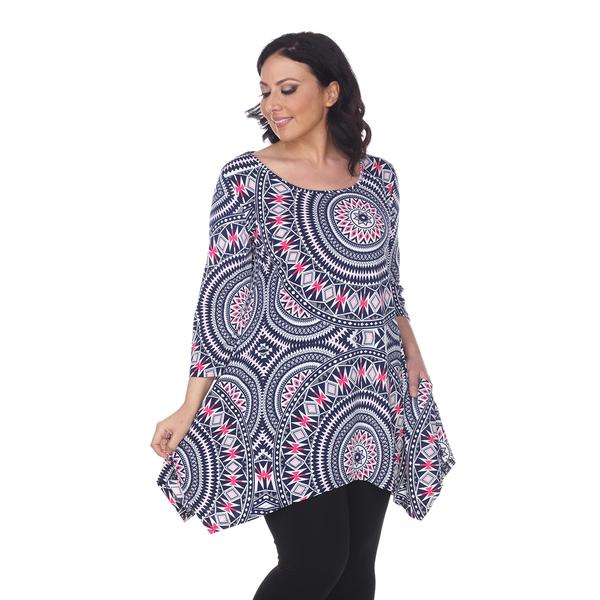 Plus Size White Mark Scoop Neck Maji Tunic