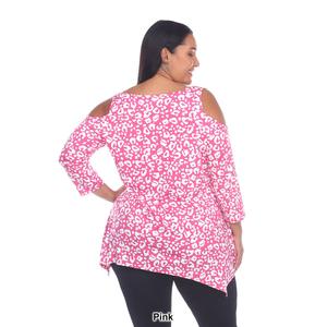 Plus Size White Mark Leopard Cold Shoulder Tunic alternate view