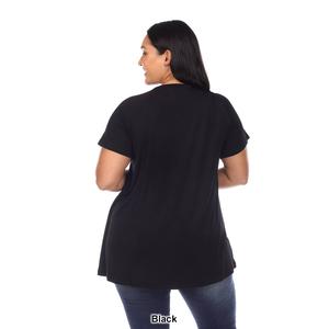Plus Size White Mark Crisscross Neckline Short Sleeve Tunic alternate view