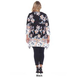 Plus Size White Mark Paisley Tunic Top With Pockets alternate view