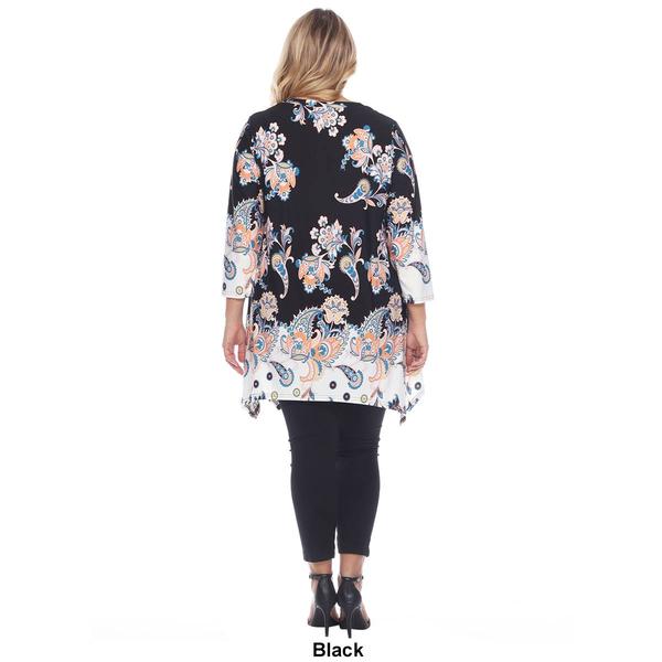 Plus Size White Mark Paisley Tunic Top With Pockets alternate view