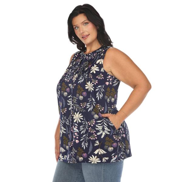 Plus Size White Mark Floral Sleeveless Blouse alternate view
