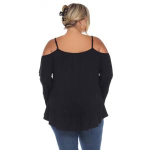 Plus Size White Mark Cold Shoulder Ruffle Sleeve Blouse alternate view