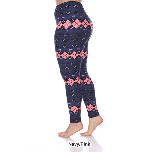 Plus Size White Mark Argyle Print Leggings alternate view