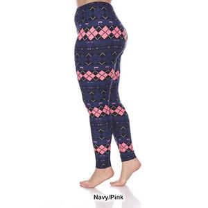 Plus Size White Mark Argyle Print Leggings alternate view