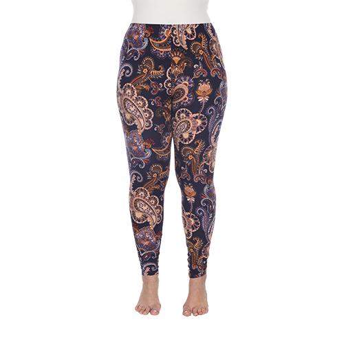 Plus Size White Mark Purple & Gold Paisley Leggings alternate view