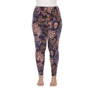 Plus Size White Mark Purple & Gold Paisley Leggings alternate view