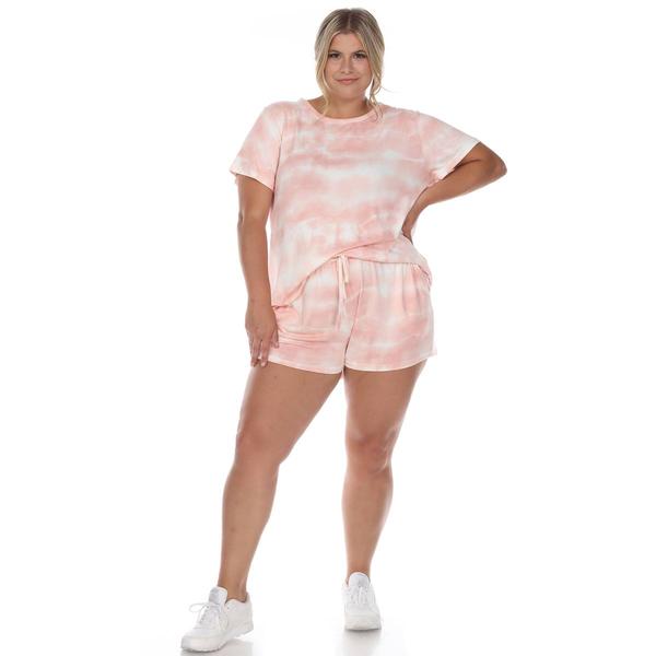 Plus Size White Mark 2pc. Top and Shorts Pajama Set alternate view