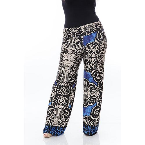 Plus Size White Mark Printed Palazzo Pants