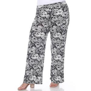 Plus Size White Mark Floral Paisley Palazzo Pants