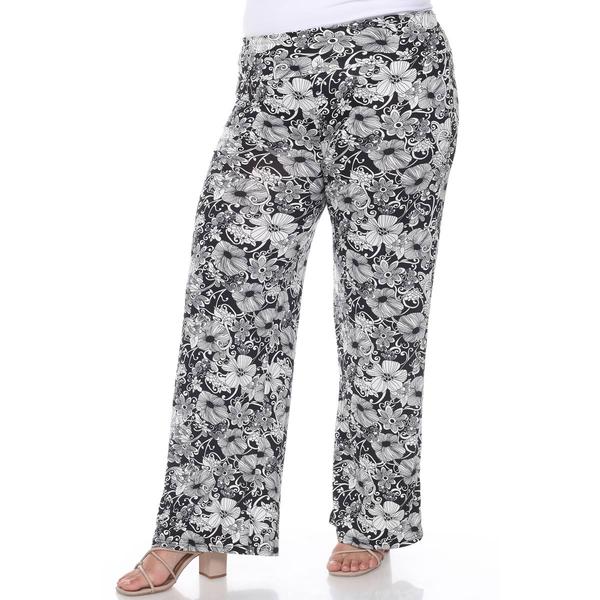 Plus Size White Mark Floral Paisley Palazzo Pants