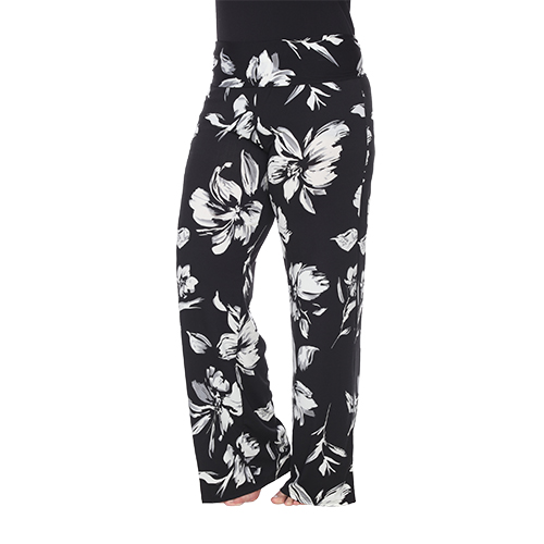 Plus Size White Mark Floral Print Palazzo Pants