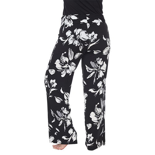 Plus Size White Mark Floral Print Palazzo Pants