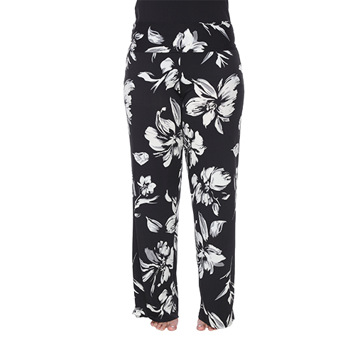 Plus Size White Mark Floral Print Palazzo Pants