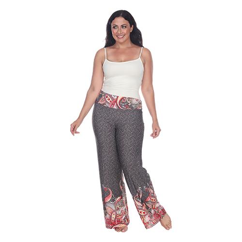 Plus Size White Mark Printed Palazzo Pants alternate view