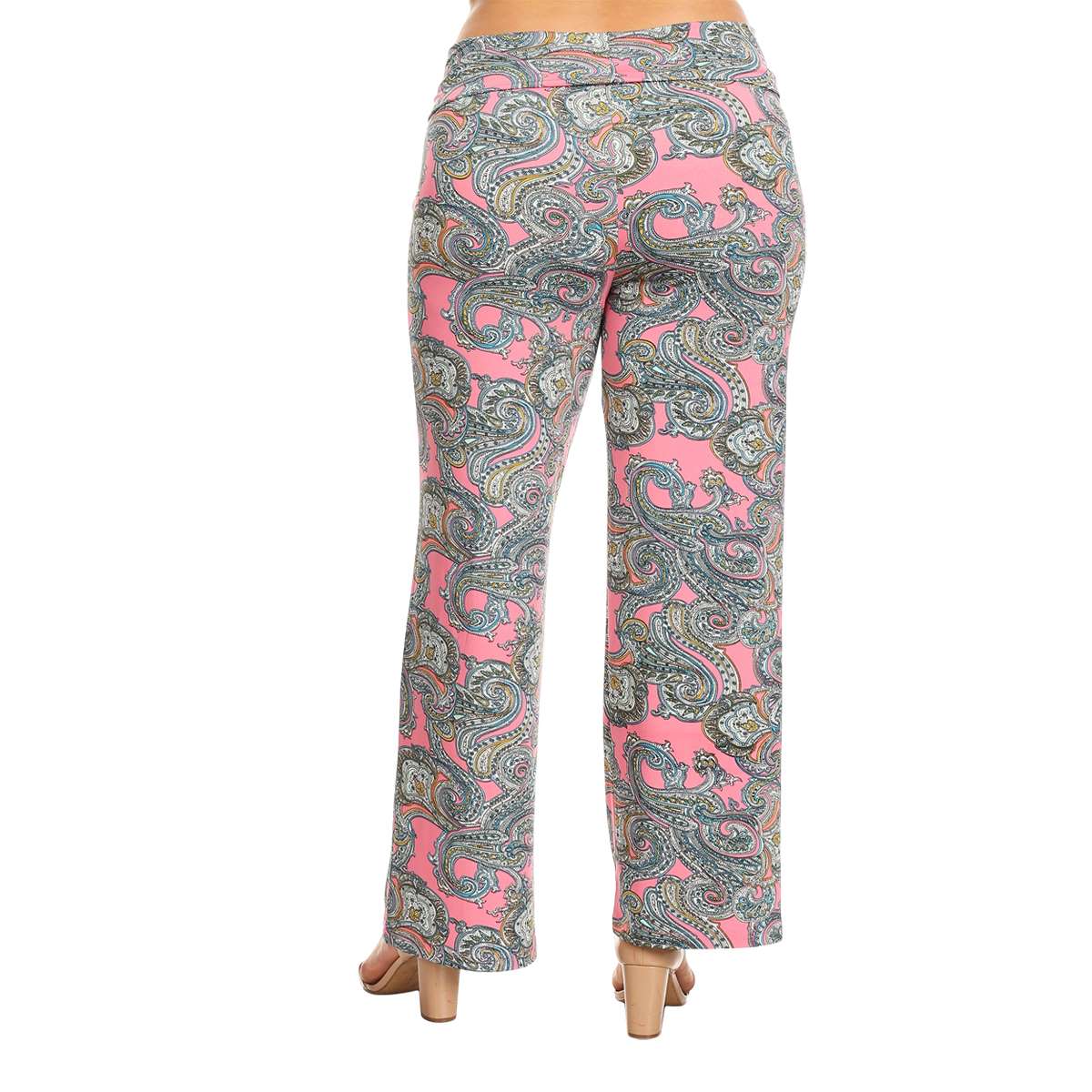 Plus Size White Mark Paisley Print Palazzo Pants