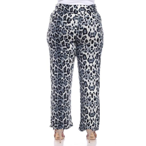 Plus Size White Mark Leopard Palazzo Pants alternate view