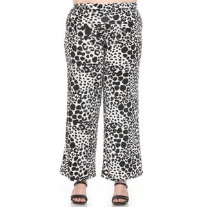 Plus Size White Mark Big Leopard Print Wide Leg Pants alternate view