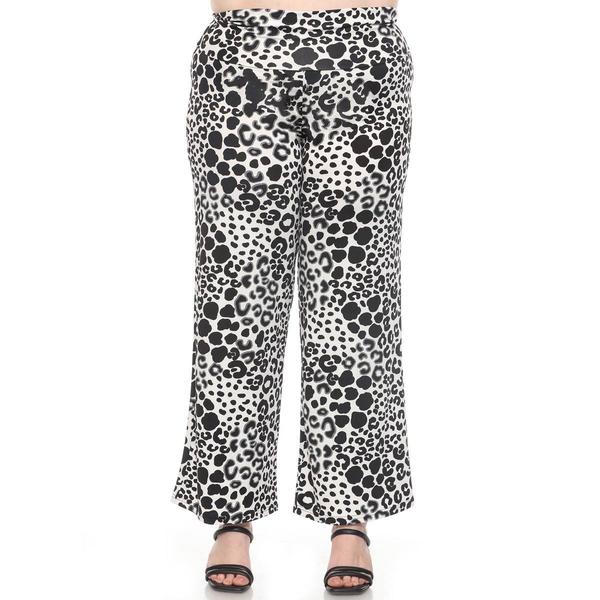 Plus Size White Mark Big Leopard Print Wide Leg Pants alternate view