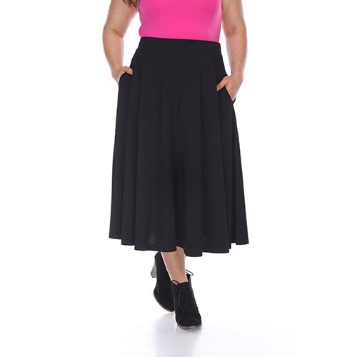 Plus Size White Mark Tasmin Flare Midi Skirt alternate view