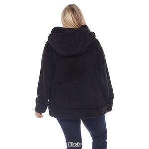 Plus Size White Mark Hooded Sherpa Jacket alternate view