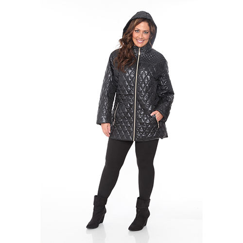 Plus Size White Mark Puffer Coat