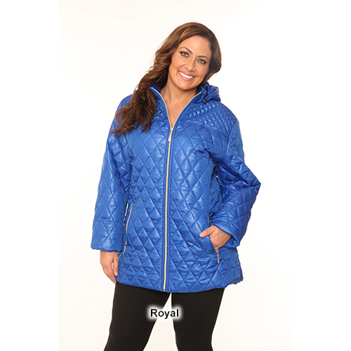 Plus Size White Mark Puffer Coat