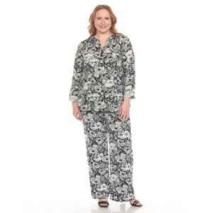 Plus Size White Mark 2pc. Floral Print Tunic and Pant Set