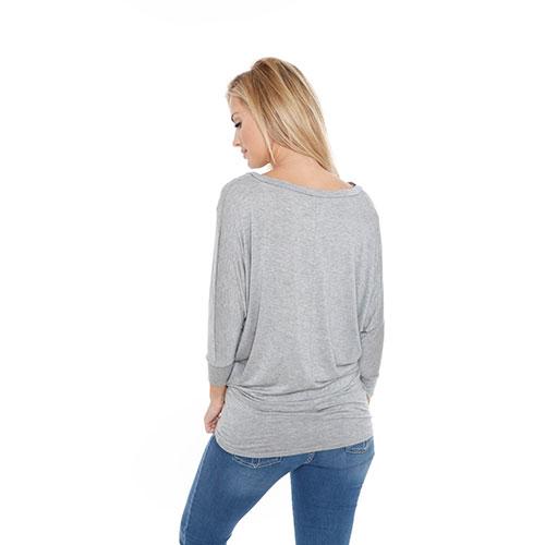 Womens White Mark Banded Dolman Center Marled Top alternate view