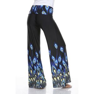 Womens White Mark Print Palazzo Pants - Peacock alternate view