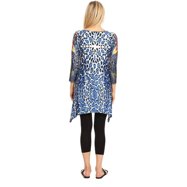 Womens White Mark Marlene Blue Novelty Print Tunic alternate view