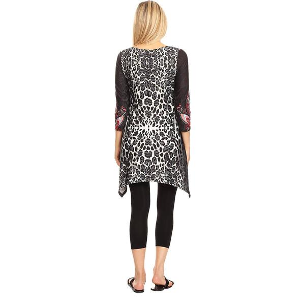 Womens White Mark Paisley & Leopard Print Marlene Tunic alternate view