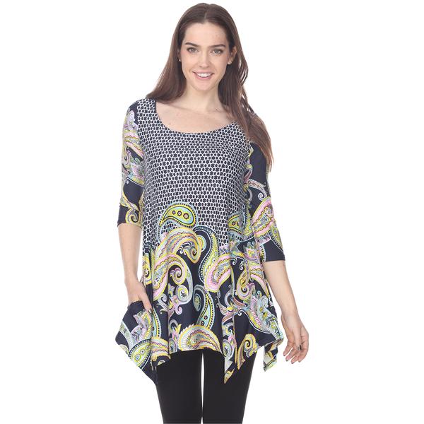 Womens White Mark Teagan Bold Print Tunic