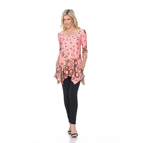 Womens White Mark Erie Tunic with 3/4 Sleeves alternate view