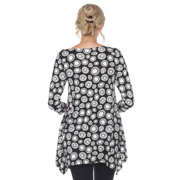 Womens White Mark Geometric Circle Tunic Top alternate view