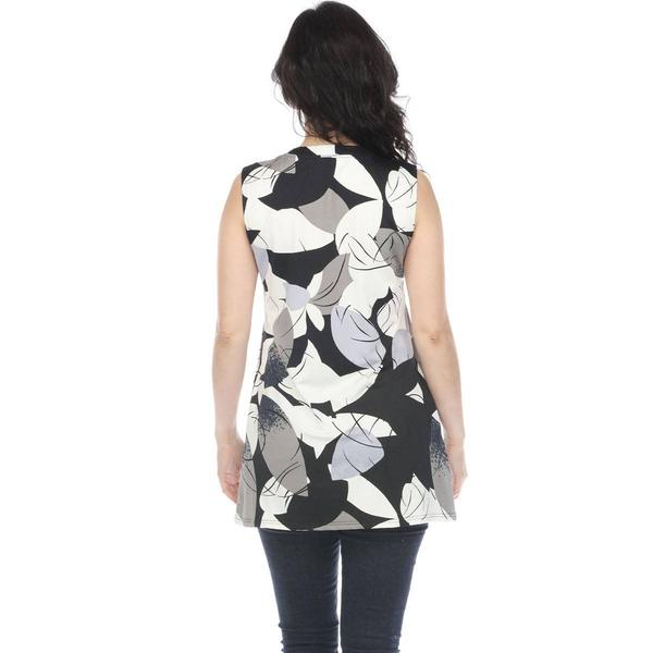 Womens White Mark Pleated Front Sleeveless Tunic Blouse alternate view