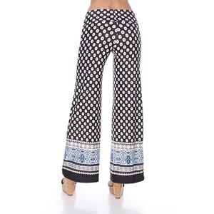 Womens White Mark Border Print Palazzo Pants alternate view