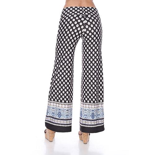 Womens White Mark Border Print Palazzo Pants alternate view