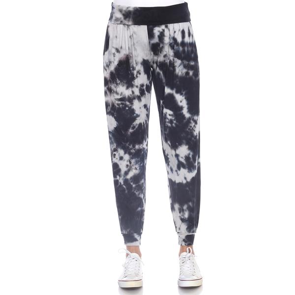 Womens White Mark Tie Dye Harem Joggers