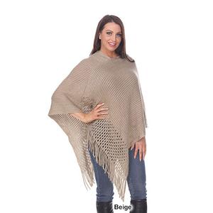 Womens White Mark Sansa Gold Knit Fringe Poncho alternate view