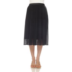 Womens White Mark Chiffon Pleated Midi Skirt