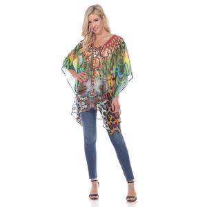 Womens White Mark Peacock Leopard Caftan alternate view