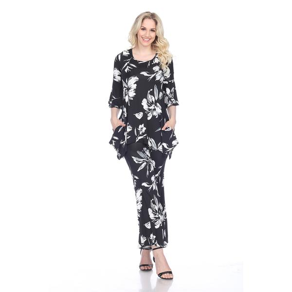 Womens White Mark 2pc. Head to Toe Floral Set