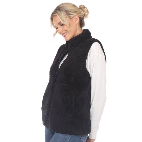 Womens White Mark Zip Up Sherpa Vest alternate view