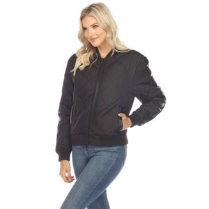 Womens White Mark Diamond Quilted Puffer Jacket