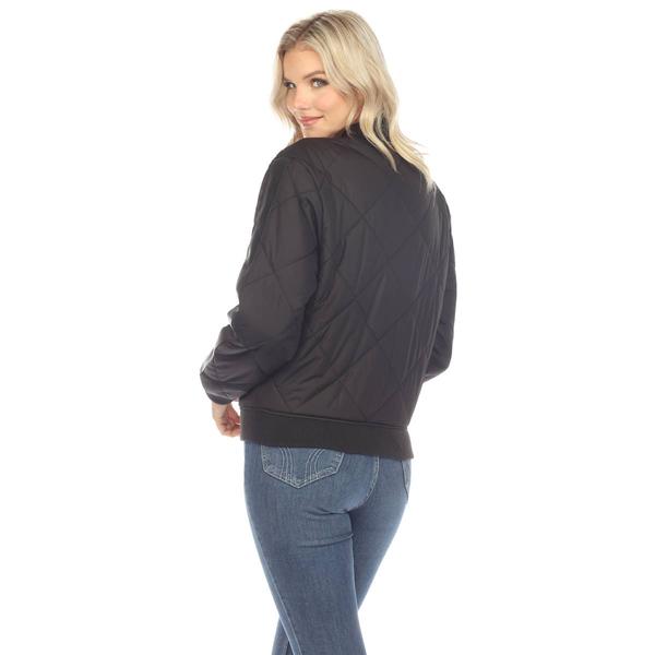 Womens White Mark Diamond Quilted Puffer Jacket alternate view