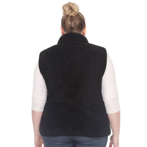 Plus Size White Mark Zip Up Sherpa Vest alternate view
